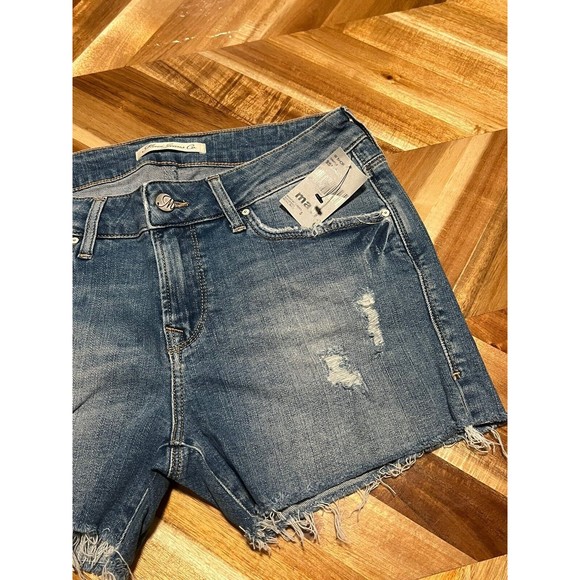 Mavi Jeans Womens Short Size 27 Blue Emily‎ Distressed Cut Off Grunge - Picture 2 of 8
